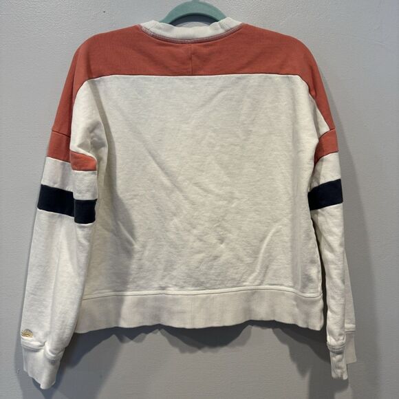 Faherty High Standard Fleece Varsity Crew Sweatshirt Organic Cotton Women Medium - Picture 8 of 9